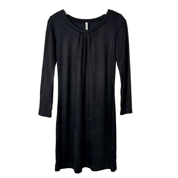 Hanna Anderson Women's Long Sleeve Jersey Knit Basic A-Line Dress Black Size XS - Picture 1 of 9